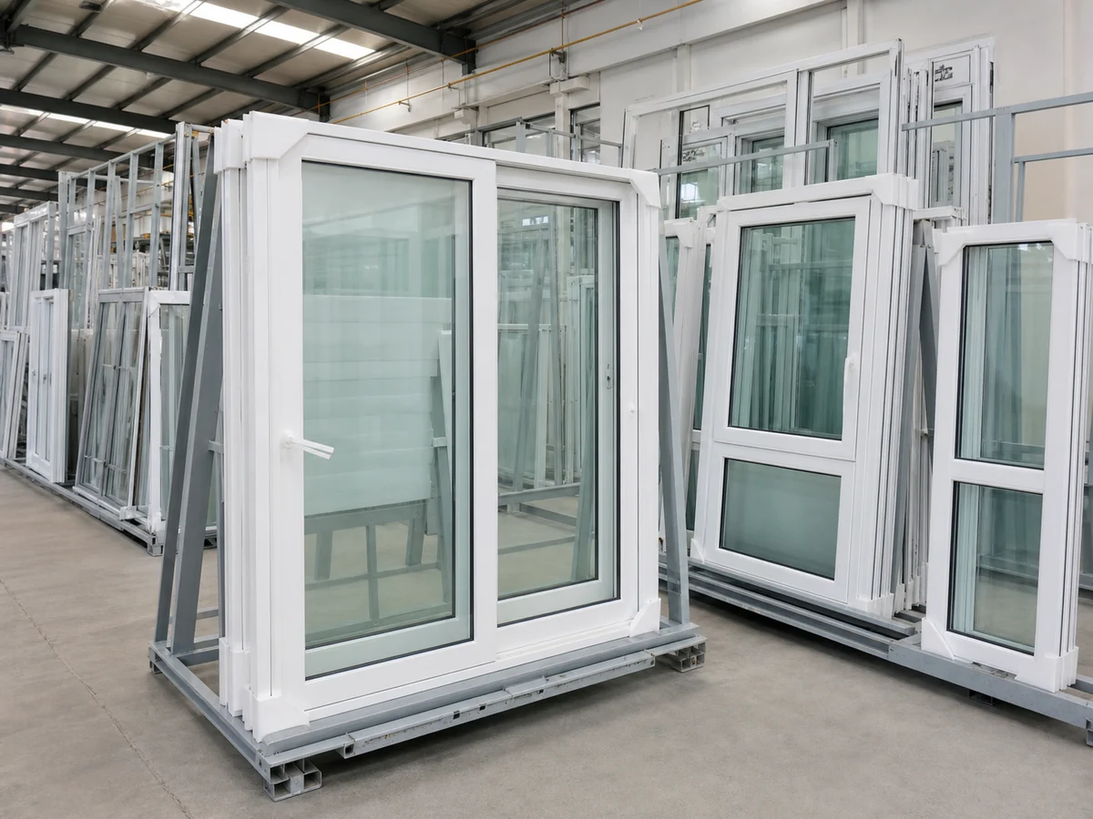 Düzenli stok alanındaki hazır yeni PVC ürünler