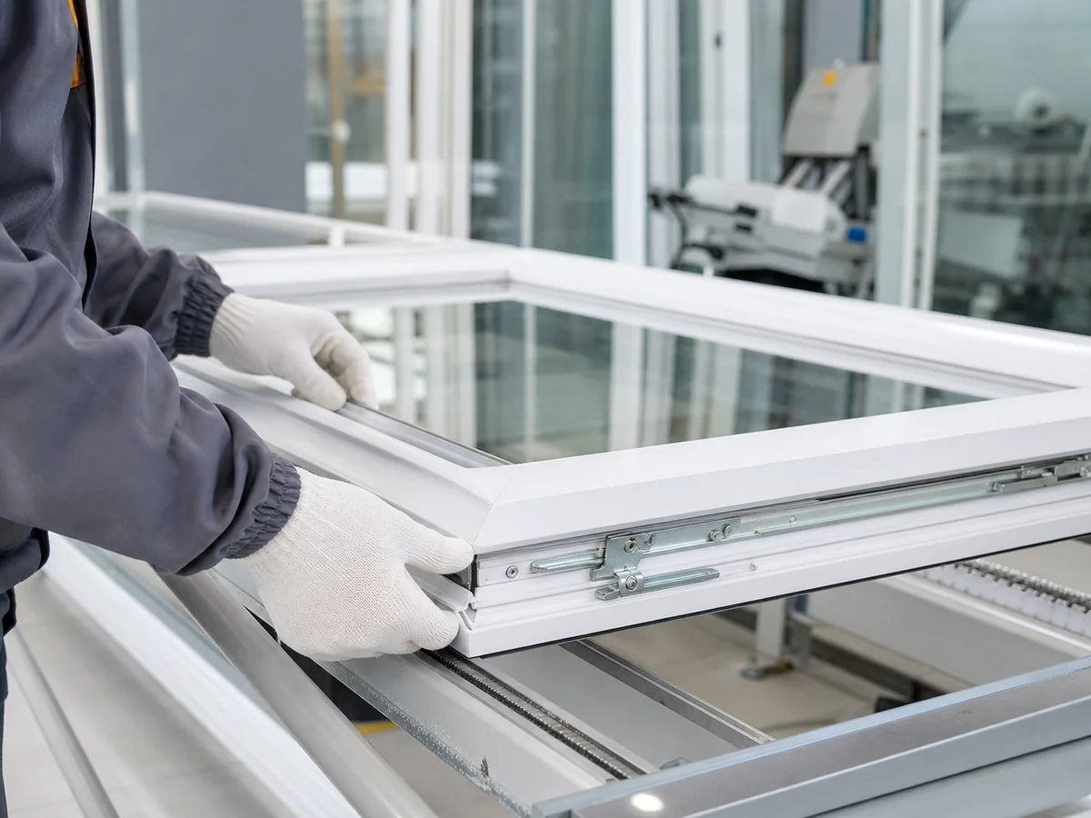 İmalathanede hazırlanan sıfır PVC pencere
